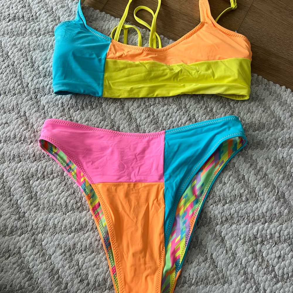 Reversible Colorblock Bikini Set